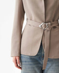 Women's Belted Blazer in Polyester-Rayon Blend, Nocturne 729G000 - 4