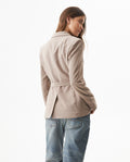 Women's Belted Blazer in Polyester-Rayon Blend, Nocturne 729G000 - 5