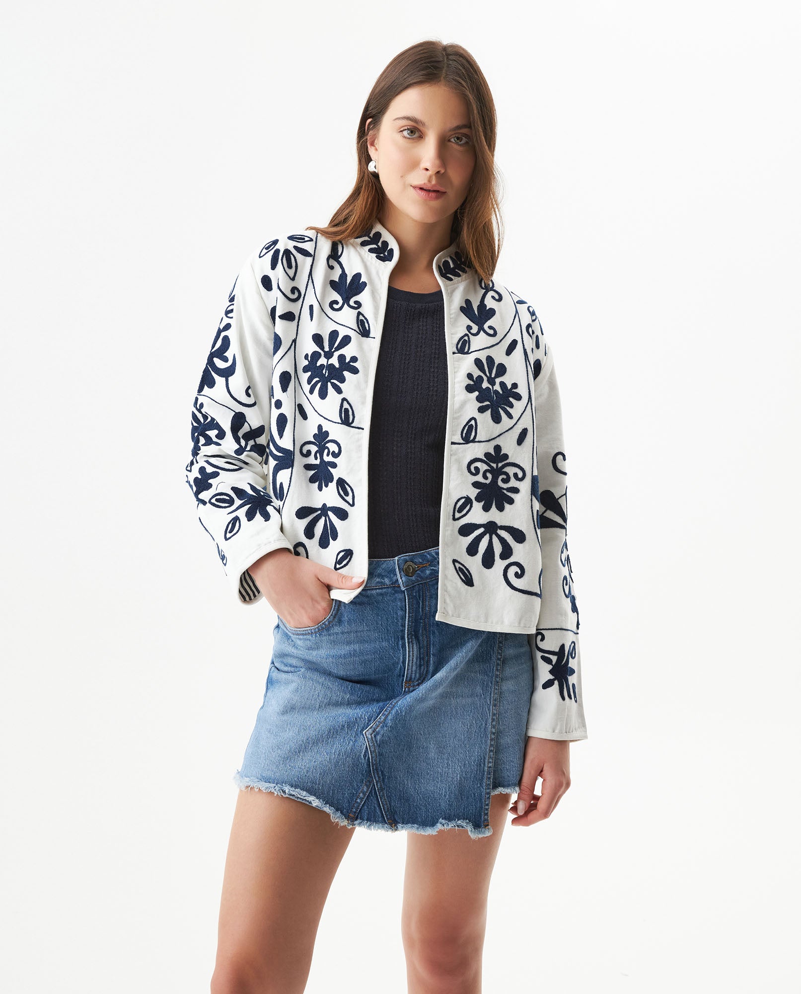 Embroidered Jacket for Women - Raw 729G002 - 1