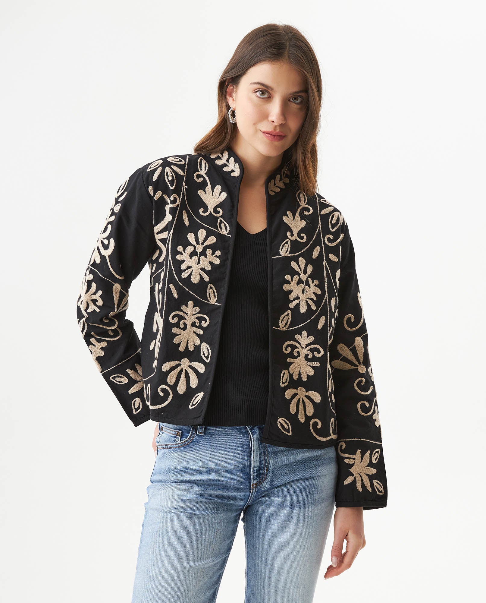 Embroidered Jacket for Women - Black 729G002 - 1