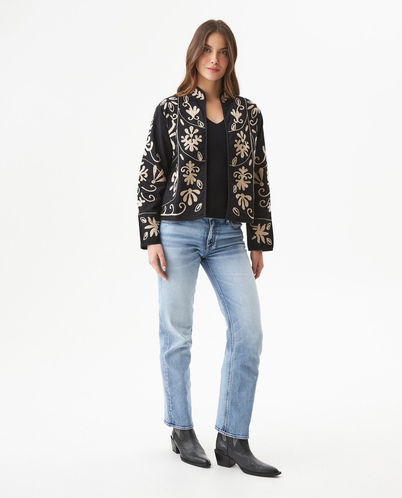 Embroidered Jacket for Women - Black 729G002 - 3