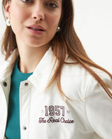 Women's Chenille Embroidered Varsity Bomber in Polyester-Cotton Blend, Ceremony 729G004 - 4