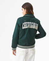 Women's Chenille Embroidered Varsity Bomber in Polyester-Cotton Blend, Ceremony 729G004 - 5