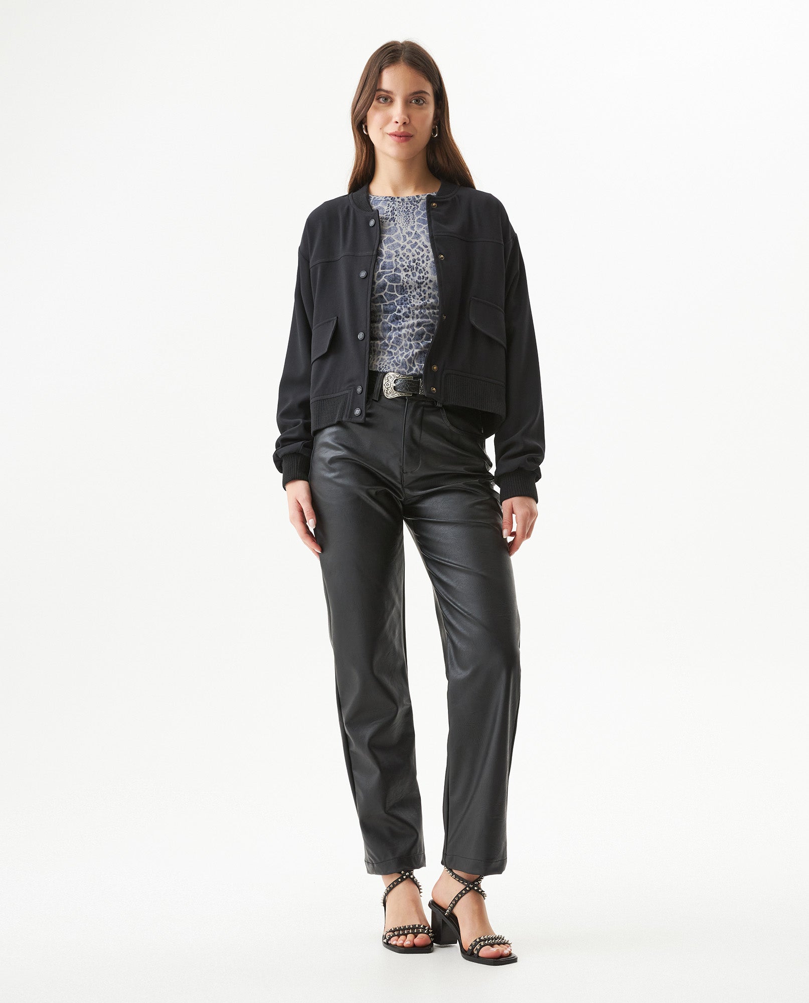 Women's Bomber Jacket - Black 729G006 - 3