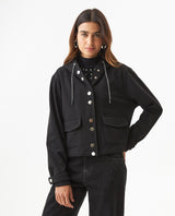 Women's Hooded Straight Jacket in Polyester Blend, Festive 729G008 - 1