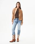 Women's High Collar Straight Fit Jacket in Polyester Stretch Blend, Celebration 729G009 - 3