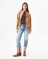 Women's High Collar Straight Fit Jacket in Polyester Stretch Blend, Celebration 729G009 - 3