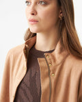 Women's High Collar Straight Fit Jacket in Polyester Stretch Blend, Celebration 729G009 - 4