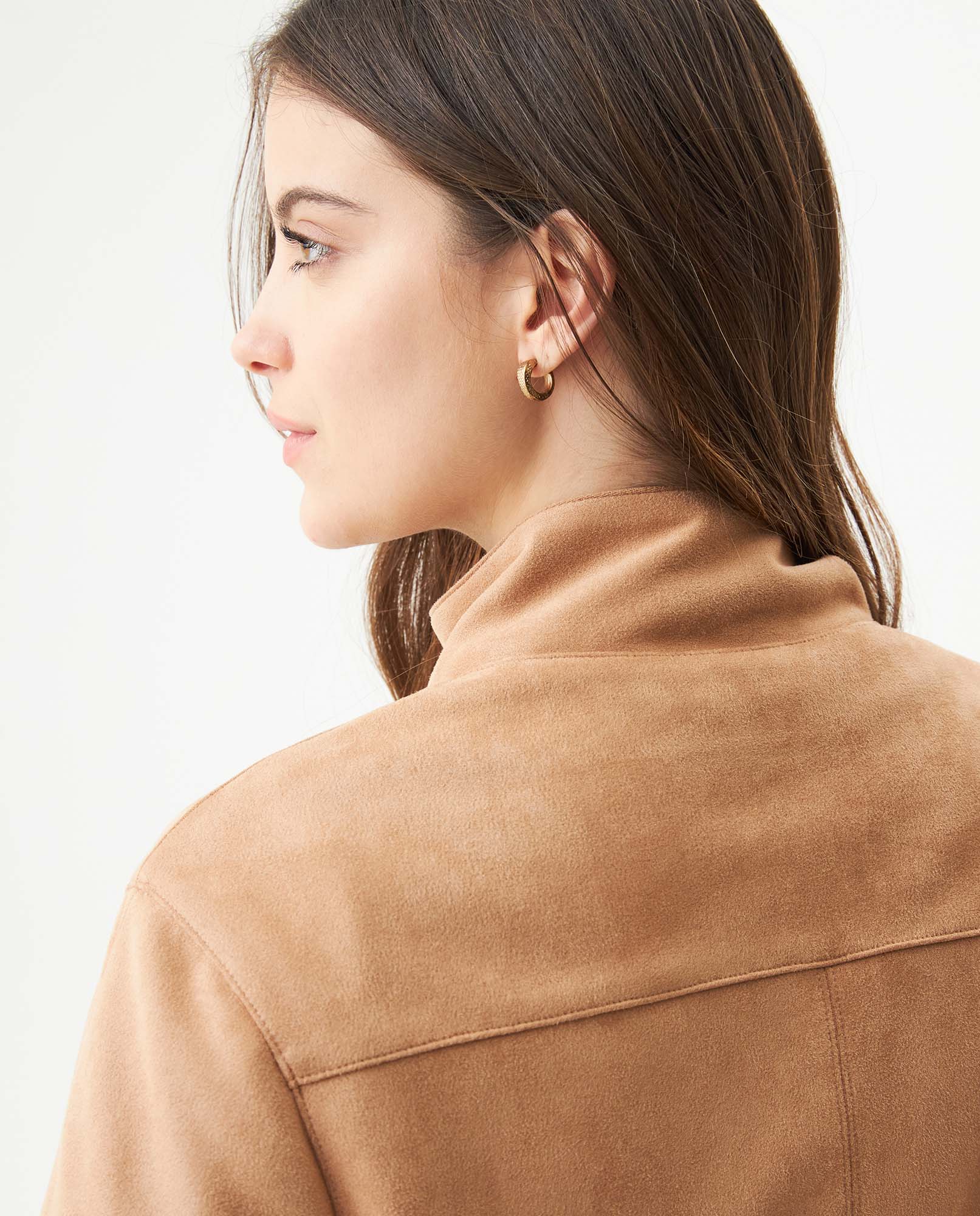 Women's High Collar Straight Fit Jacket in Polyester Stretch Blend, Celebration 729G009 - 6
