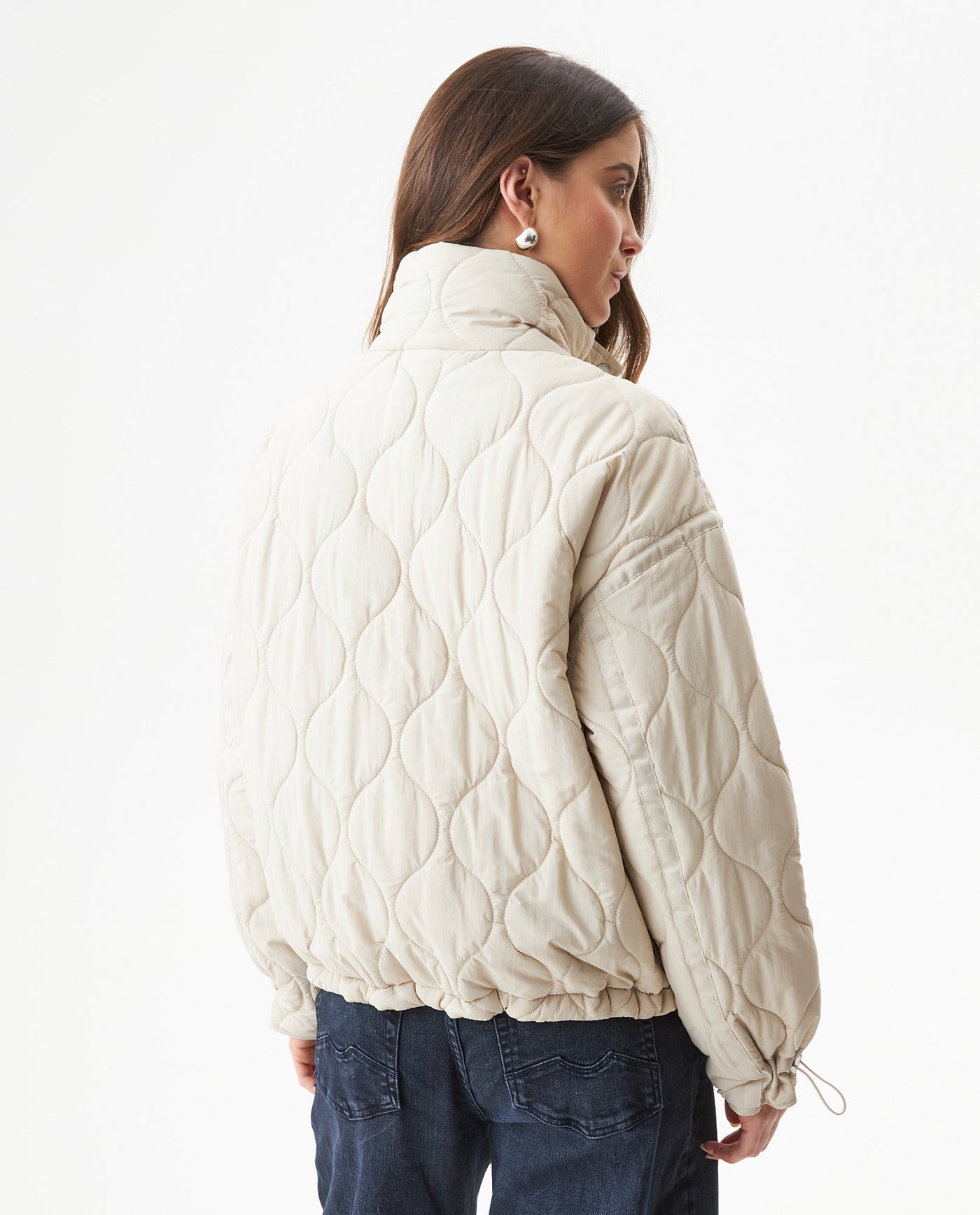 Women's Wave Quilted Adjustable Hem Jacket in Polyamide, Gala - 5