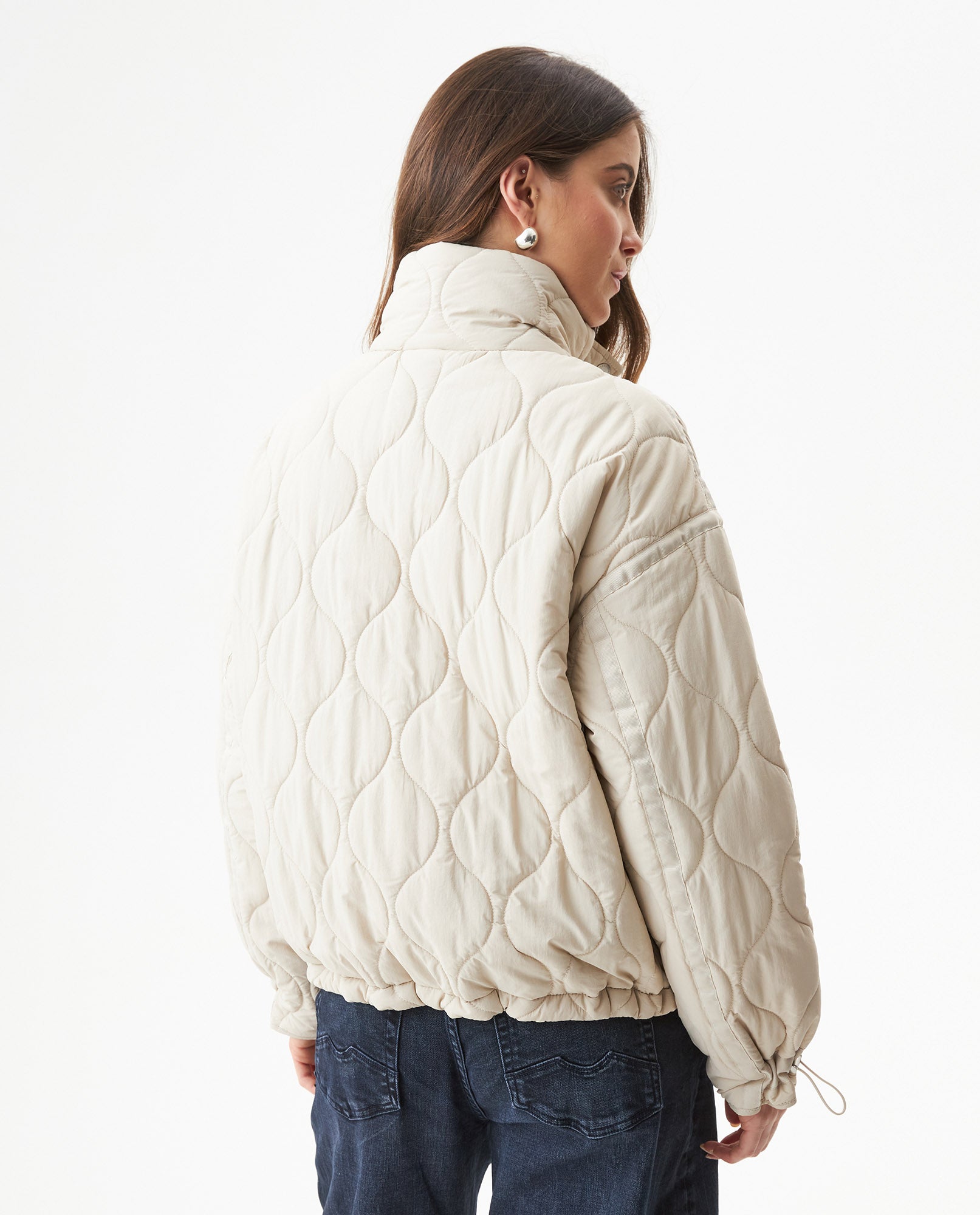 Women's Wave Quilted Adjustable Hem Jacket in Polyamide, Gala - 5