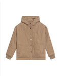 Women's Vertical Wave Quilted Hooded Jacket in Polyester Blend, Heritage - 1