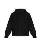 Women's Vertical Wave Quilted Hooded Jacket in Polyester Blend, Heritage - 1