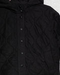 Women's Vertical Wave Quilted Hooded Jacket in Polyester Blend, Heritage - 7