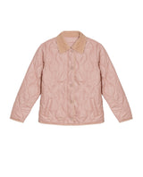 Women's Corduroy Collar Wave Quilted Jacket in Polyester, Radiant - 1