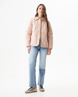 Women's Corduroy Collar Wave Quilted Jacket in Polyester, Radiant - 3