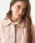 Women's Corduroy Collar Wave Quilted Jacket in Polyester, Radiant - 4