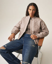 Women´s Quilted Floral Jacket - Gray 63_729H003_GRI181210_0