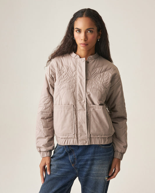Women´s Quilted Floral Jacket - Gray 63_729H003_GRI181210_3