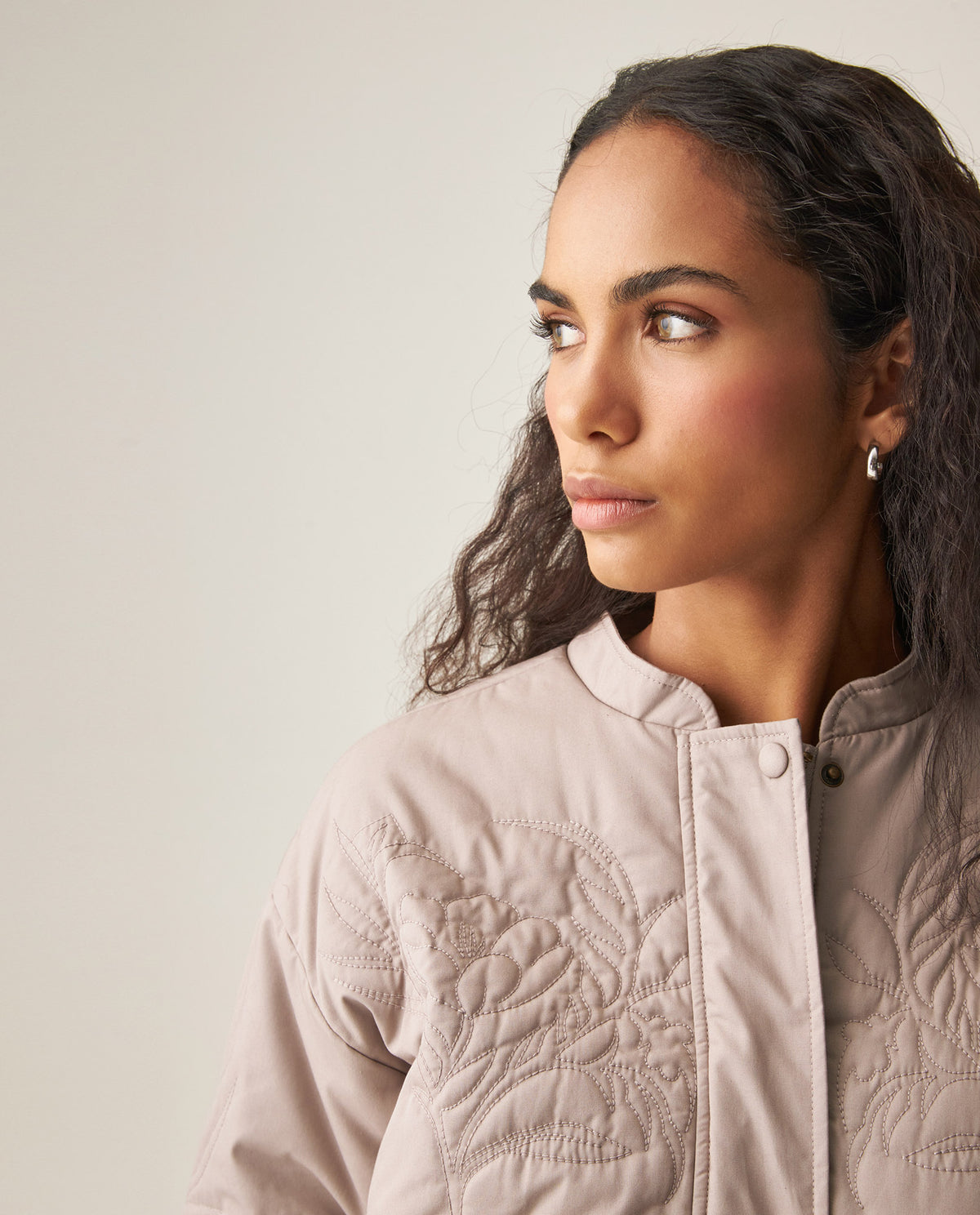 Women´s Quilted Floral Jacket - Gray 63_729H003_GRI181210_4