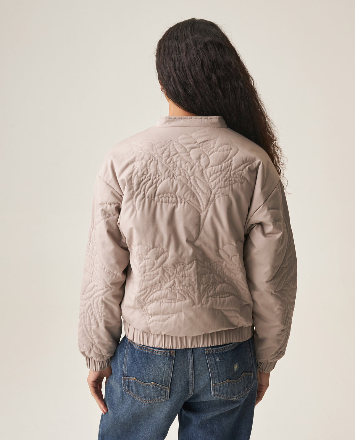 Women´s Quilted Floral Jacket - Gray 63_729H003_GRI181210_6