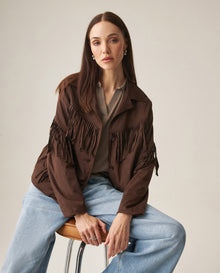 Women´s Fringe Jacket - Brown 63_729H011_CAF190915_0