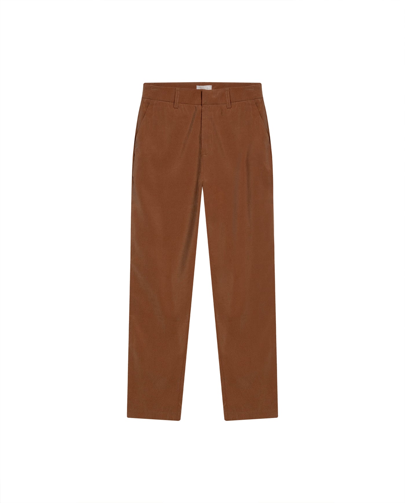 Womens Pants Essential Straight Silhouette Rayon Blend High Rise - Brown 63_731H000_CAF181031_3