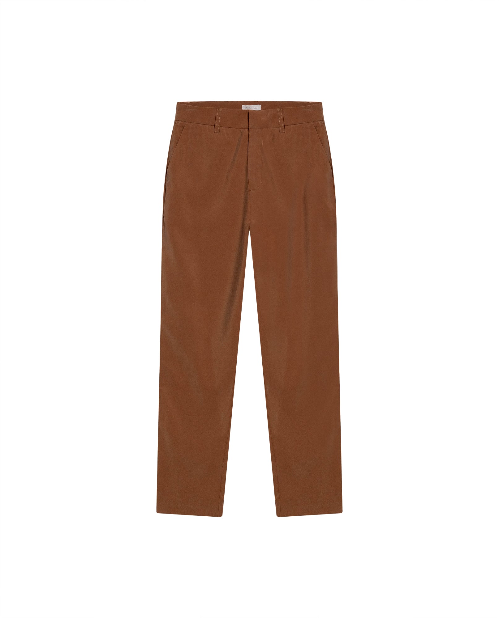Womens Pants Essential Straight Silhouette Rayon Blend High Rise - Brown 63_731H000_CAF181031_3