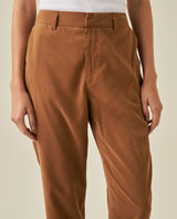 Womens Pants Essential Straight Silhouette Rayon Blend High Rise - Brown 63_731H000_CAF181031_5