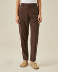 Womens Pants Essential Straight Silhouette Rayon Blend High Rise - Brown 63_731H000_CAF191016_0