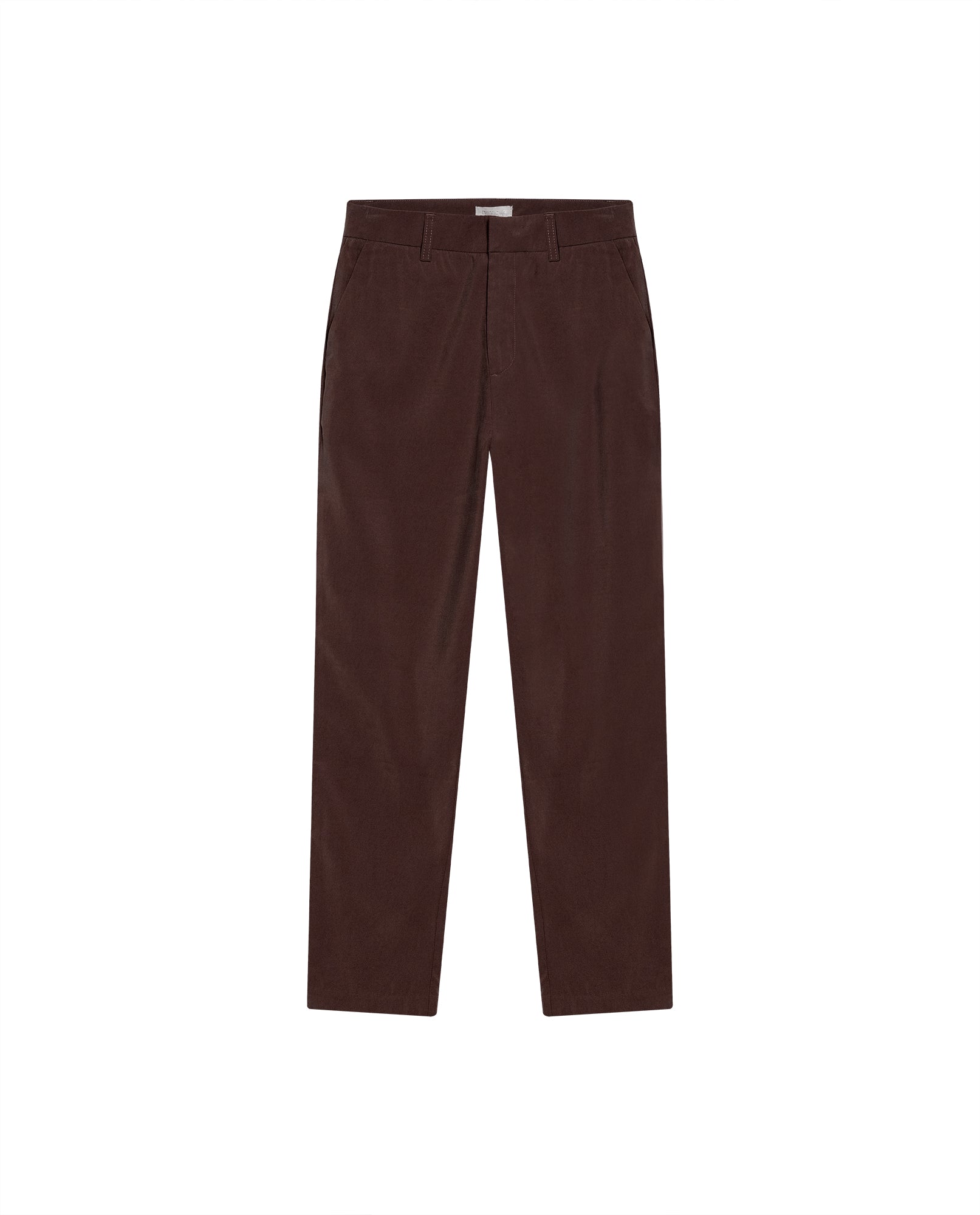 Womens Pants Essential Straight Silhouette Rayon Blend High Rise - Brown 63_731H000_CAF191016_3