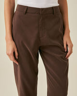 Womens Pants Essential Straight Silhouette Rayon Blend High Rise - Brown 63_731H000_CAF191016_5