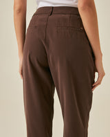 Womens Pants Essential Straight Silhouette Rayon Blend High Rise - Brown 63_731H000_CAF191016_7