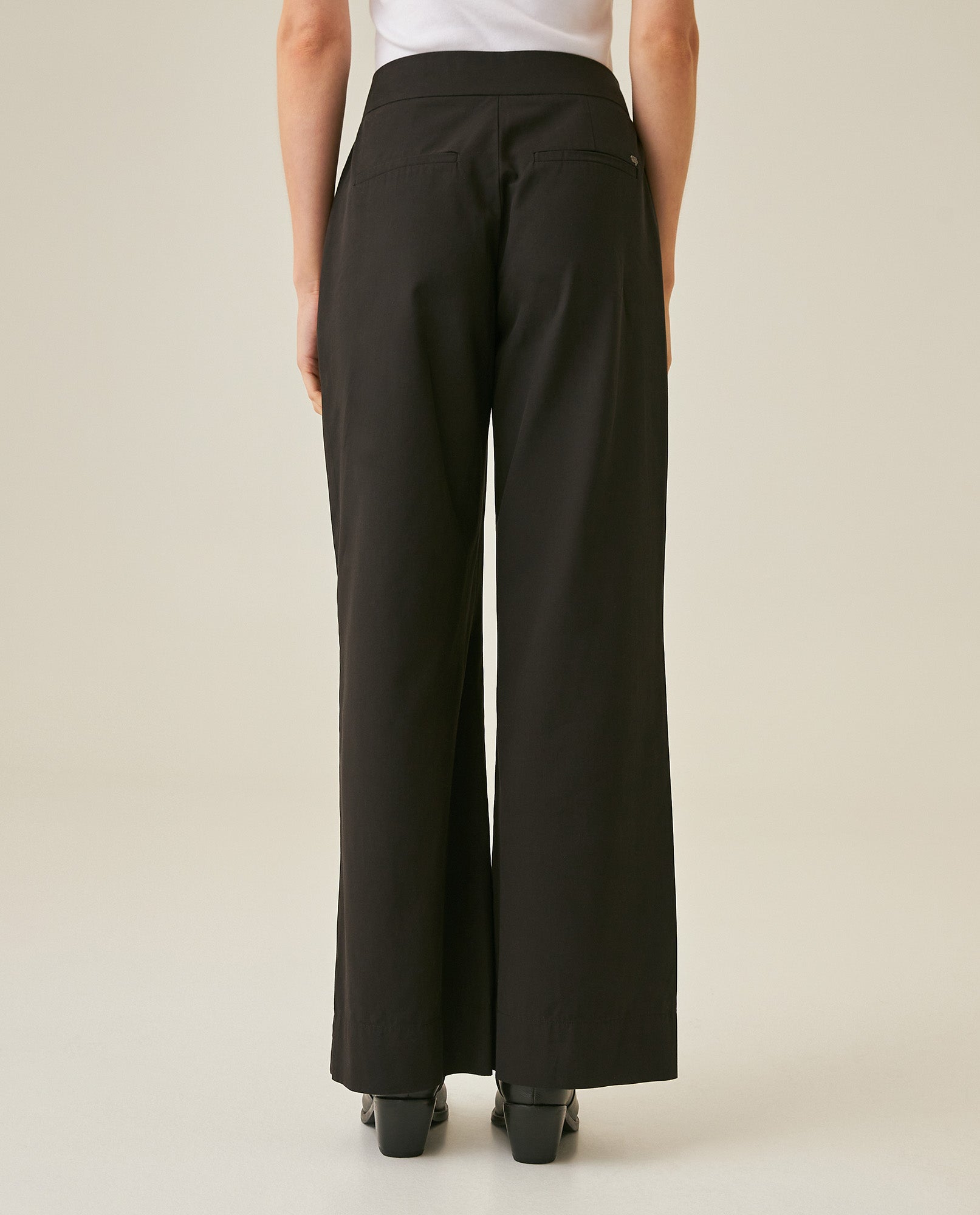 Womens Pants Wide Leg High Rise Modal–Cotton Softness - Black 63_731H001_NEG194004_6