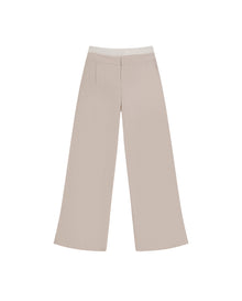 Womens Pants Wide Leg High Rise Rayon Blend Double Waistband - Beige 63_731H003_BEI140002_3