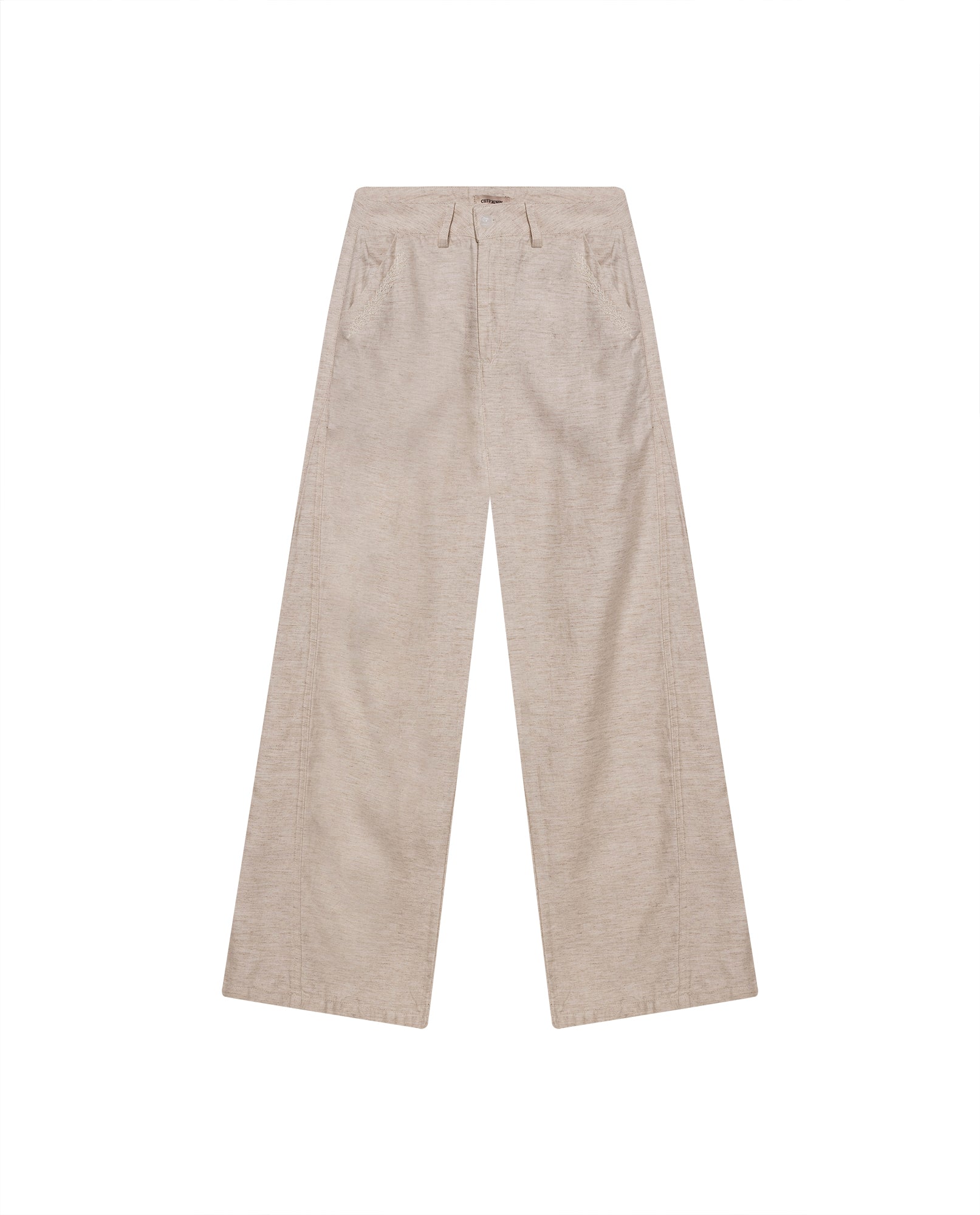 Womens Pants Wide Leg High Rise Cotton Viscose Linen Blend - Raw 63_731H004_CRU110701_3