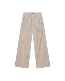 Womens Pants Wide Leg High Rise Cotton Viscose Linen Blend - Raw 63_731H004_CRU110701_3