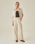 Womens Pants Wide Leg High Rise Cotton Viscose Linen Blend - Raw 63_731H004_CRU110701_4