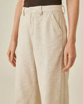 Womens Pants Wide Leg High Rise Cotton Viscose Linen Blend - Raw 63_731H004_CRU110701_5