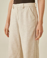 Womens Pants Wide Leg High Rise Cotton Viscose Linen Blend - Raw 63_731H004_CRU110701_5