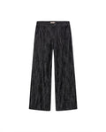 Womens Pants Wide Leg High Rise Cotton Denim Rhinestones - Black 63_731H005_NEG194004_3
