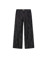 Womens Pants Wide Leg High Rise Cotton Denim Rhinestones - Black 63_731H005_NEG194004_3