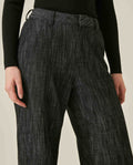 Womens Pants Wide Leg High Rise Cotton Denim Rhinestones - Black 63_731H005_NEG194004_5