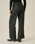 Womens Pants Wide Leg High Rise Cotton Denim Rhinestones - Black 63_731H005_NEG194004_6