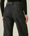 Womens Pants Wide Leg High Rise Cotton Denim Rhinestones - Black 63_731H005_NEG194004_7