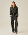 Womens Pants Coated Straight Silhouette High Rise Polyurethane Blend - Black 63_731H007_NEG194004_4
