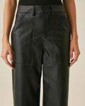 Womens Pants Coated Straight Silhouette High Rise Polyurethane Blend - Black 63_731H007_NEG194004_5