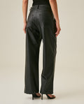 Womens Pants Coated Straight Silhouette High Rise Polyurethane Blend - Black 63_731H007_NEG194004_6