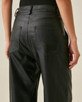 Womens Pants Coated Straight Silhouette High Rise Polyurethane Blend - Black 63_731H007_NEG194004_7
