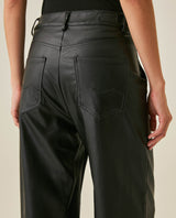 Womens Pants Coated Straight Silhouette High Rise Polyurethane Blend - Black 63_731H007_NEG194004_7